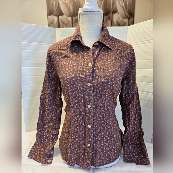 Eddie Bauer Tops - Eddie Bauer Long Sleeve Floral Print Button Up Shirt Top XL Pet Cotton Comfy